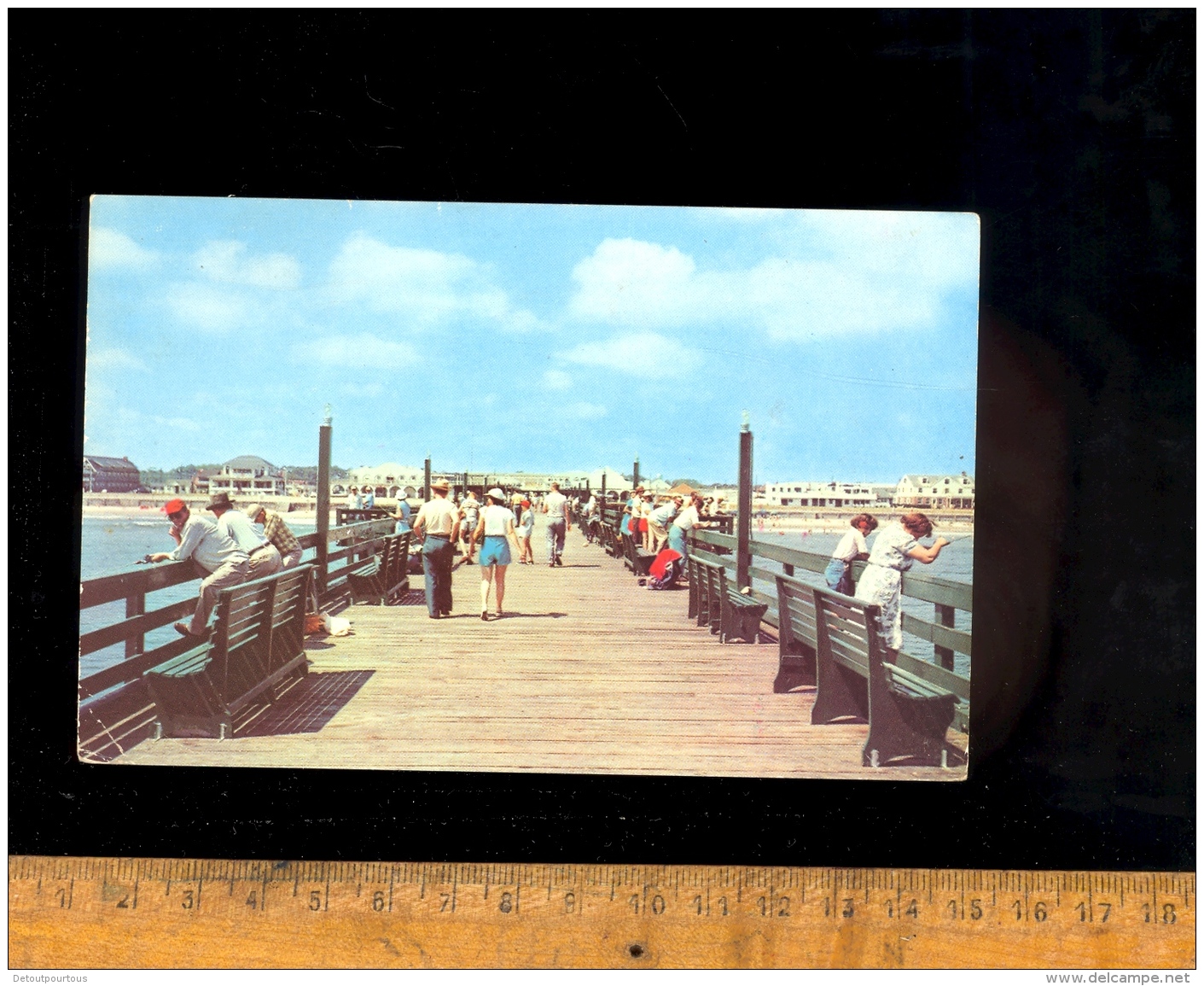 VIRGINIA BEACH VA : View Taken From End Of 1912 Foot Fishing Pier Towards The Beach  1952 - Virginia Beach