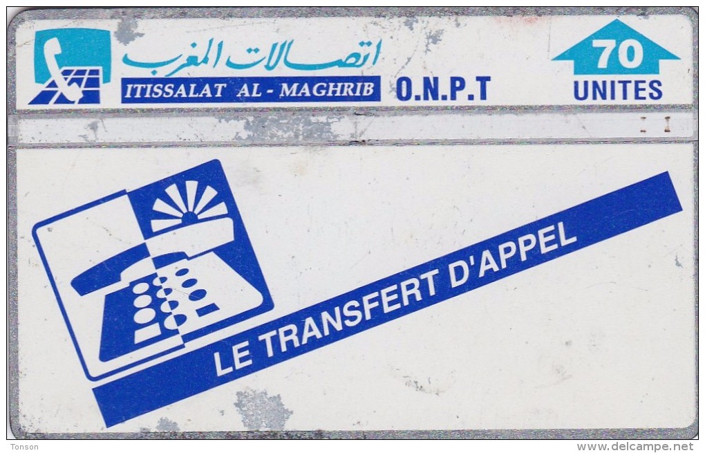 Morocco, MOR-20, Le Transfert D Appel, 2 Scans.   Control Number : 310A  Please Read - Maroc