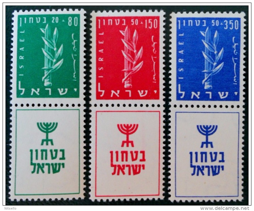 LOTE 1441  ///  (C020) ISRAEL    YVERT Nº: 116/118 **MNH - Unused Stamps (with Tabs)