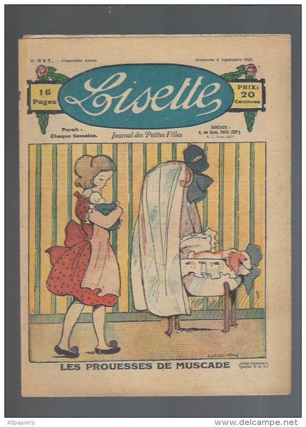 Lisette N°217 Les Prouesses De Muscade - Bêtisette - Mie Poucette Et La Fée Fouinette - Toilette De Fête De 1925 - Lisette