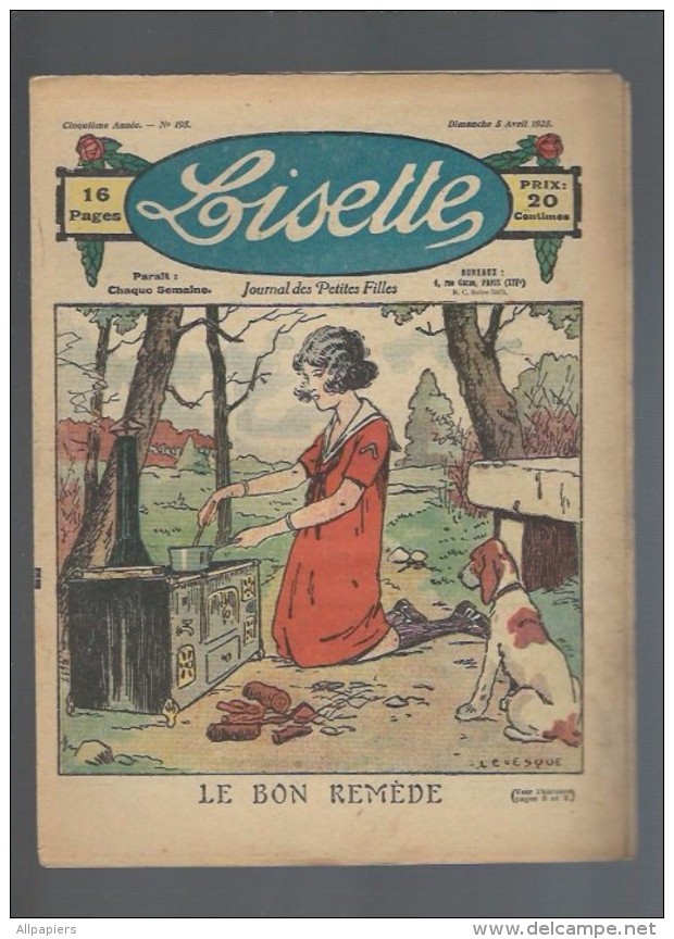 Lisette N°195 Le Bon Remède - Les Trois Noix - Pour Aliette - Confiture De Fraises - Trois Brins De Bruyère De 1925 - Lisette