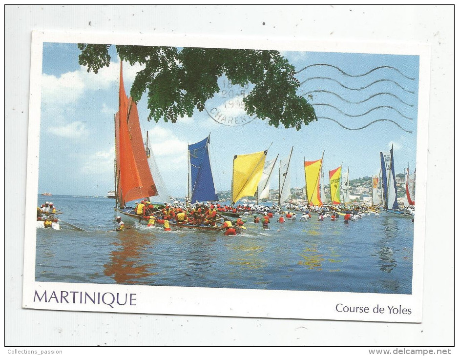 G-I-E , Cp , Sport , Voile , COURSE DE YOLES , MARTINIQUE , Voyagée , Ed : La Case à Rhum , Photo : R. Canelle - Zeilen