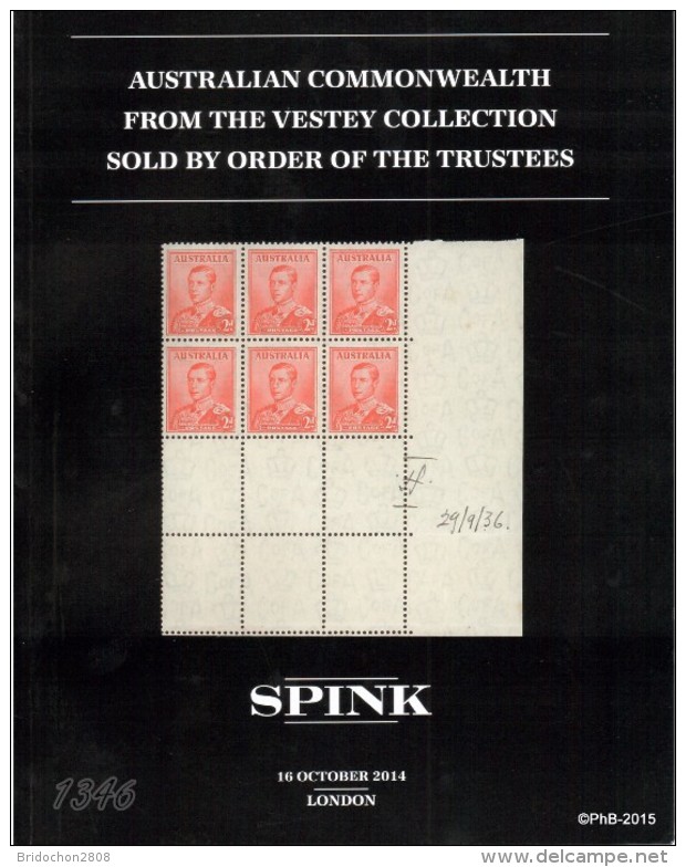 SPINK Australian Commonwealth Vestey Collection - Catalogues De Maisons De Vente