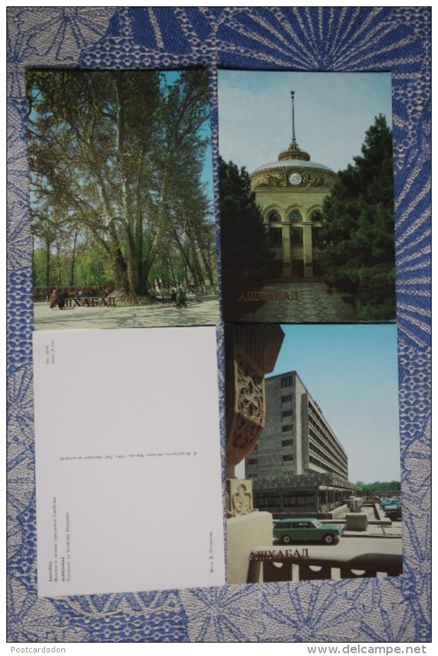 Russian Asia. Ashgabat / Ashkhabad. Big Lot - High Quality - Full 18 Postcards Set - 1980s - Turkmenistan