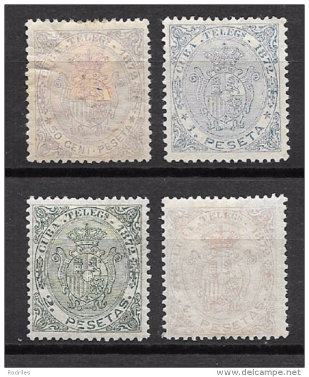 EX COLONIA ESPAÑOLA TELÉGRAFO EDIFIL Nº  21/24 * - Cuba (1874-1898)