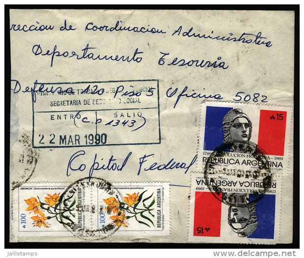 Cover Sent From "COLONIA SAN JUAN" (Santiago Del Estero) To Buenos Aires In MAR/1990, With INFLA Postage Of A215,... - Lettres & Documents