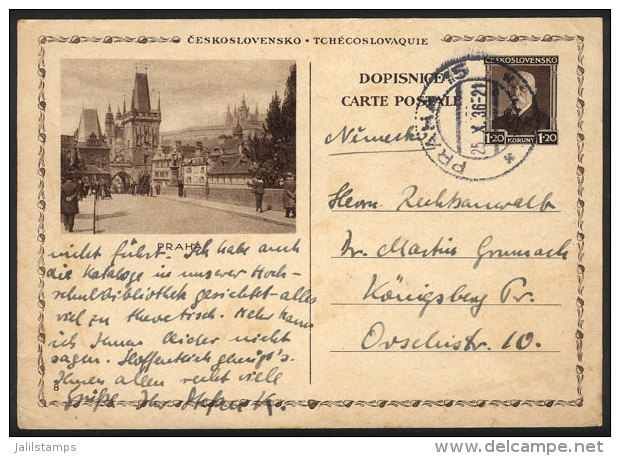 Postal Card Illustrated With View Of PRAHA, Used On 25/OC/1936, VF Quality! - Andere & Zonder Classificatie