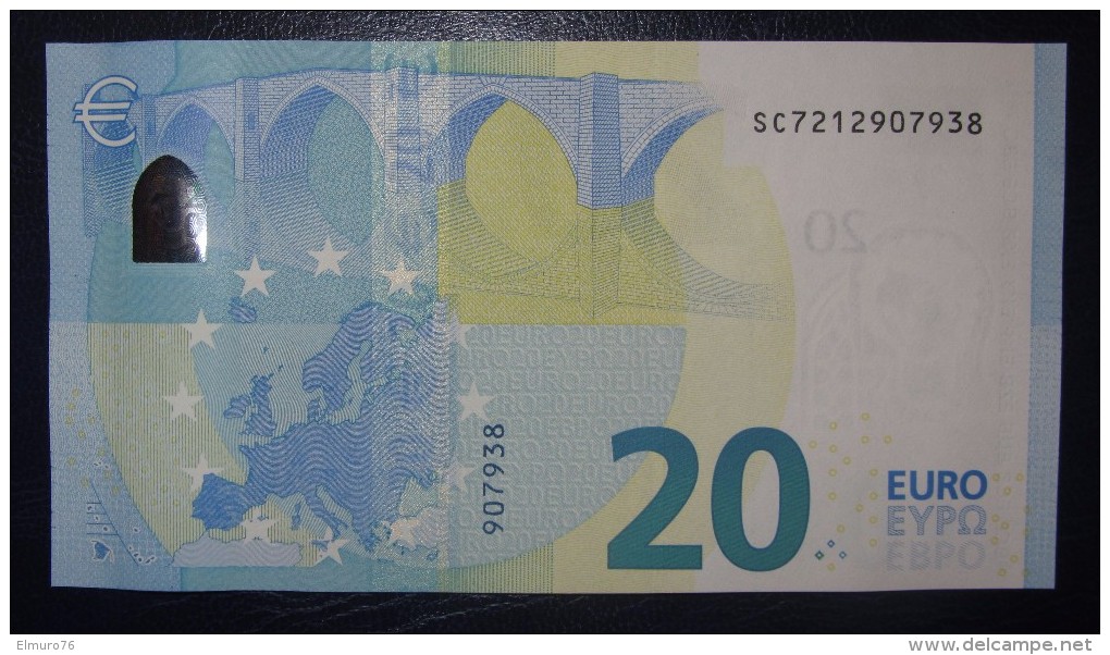 20 EURO S007G4 Draghi Italy Serie SC Perfect  UNC - 20 Euro