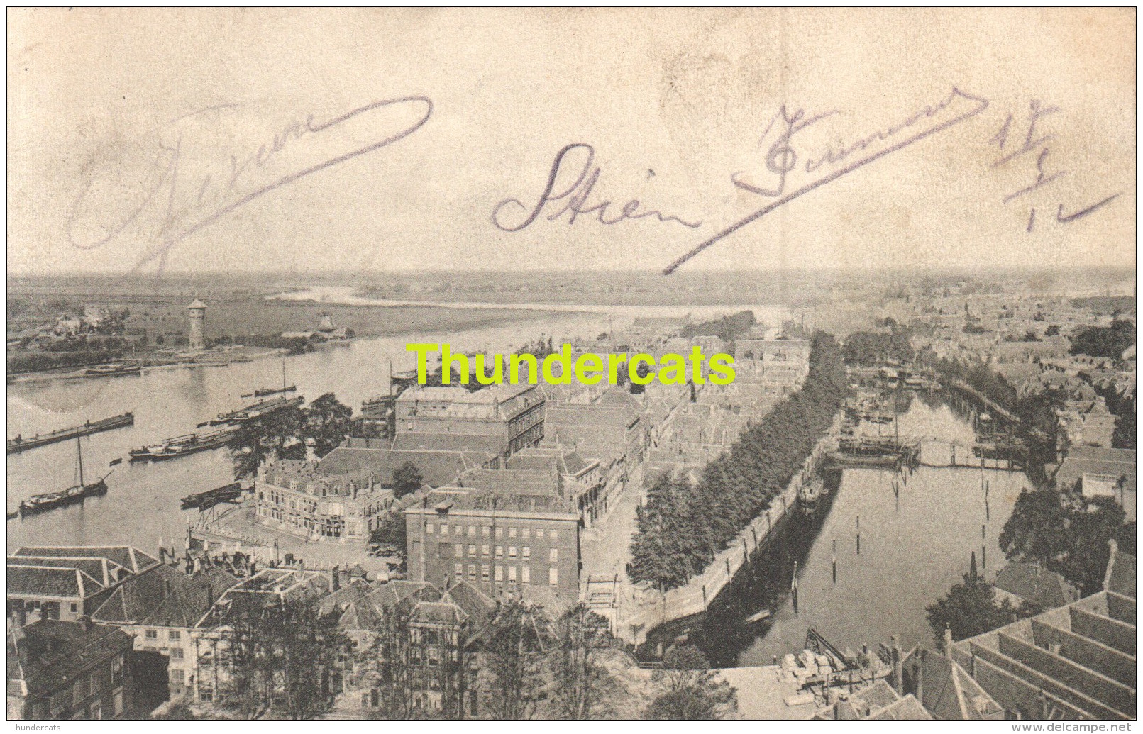 CPA DORDRECHT PANORAMA VAN DE GROOTE KERK AF GEZIEN - Dordrecht