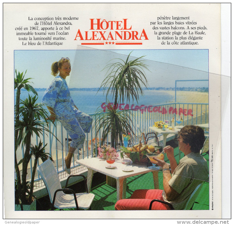 44 - LA BAULE - DEPLIANT HOTEL ALEXANDRA- 3 BD RENE DUBOIS- CONSTRUIT EN 1967 - 1950 - ...