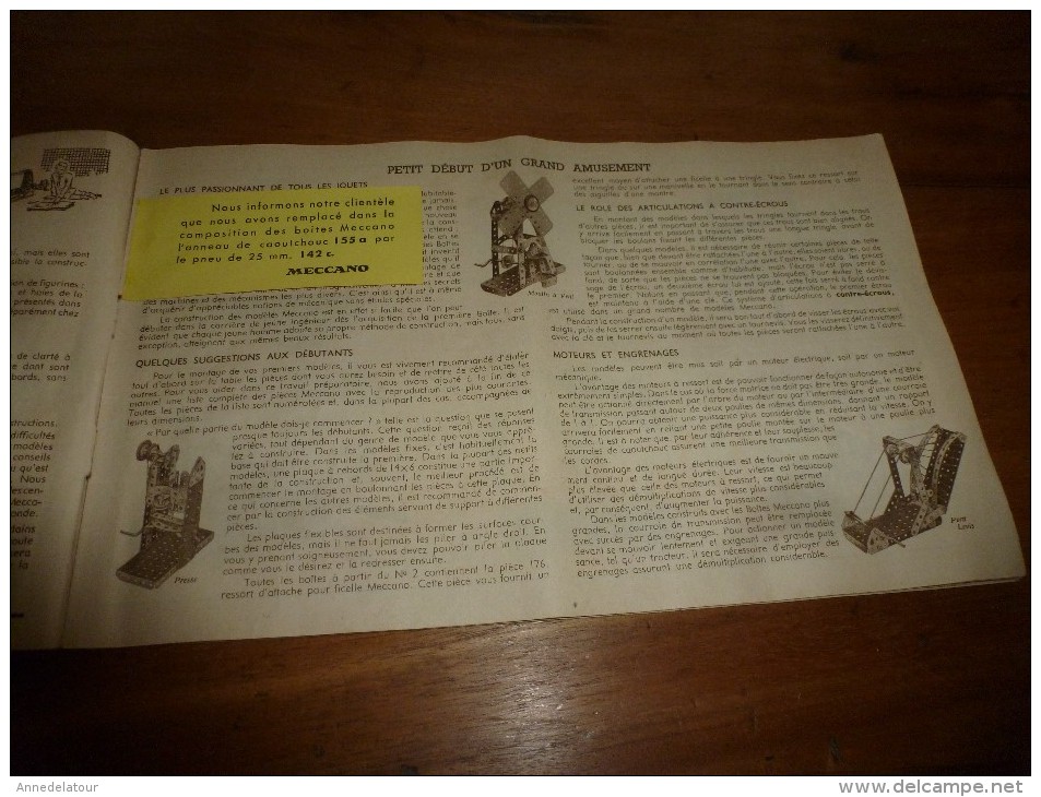 Manuel D'Instruction/ MECCANO-Paris  La Mécanique En Miniature N°3 Bobigny  (couverture Signée G. Arou 47)  En 40 Pages - Meccano