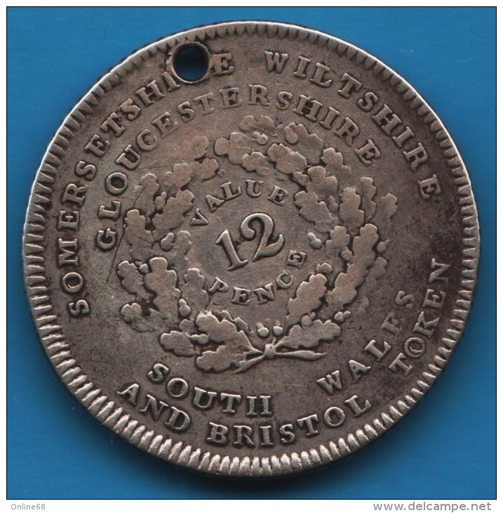 UK Bristol Silver Shilling Trade Token 1811 Somerset Bristol W. Sheppard SOMERSETSHIRE WILTSHIRE / GLOUCESTERS - Firma's