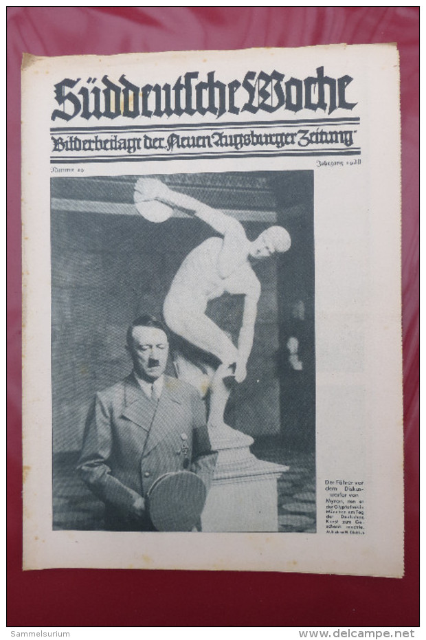 "Süddeutsche Woche" Bilderbeilage der Neuen Augsburger Zeitung, Ausgaben 1/1938 bis 52/1938 in der orig. Sammelmappe