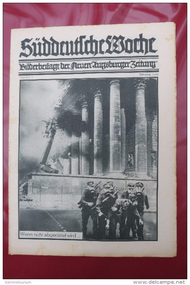 "Süddeutsche Woche" Bilderbeilage der Neuen Augsburger Zeitung, Ausgaben 1/1932 bis 53/1932 in der orig. Sammelmappe