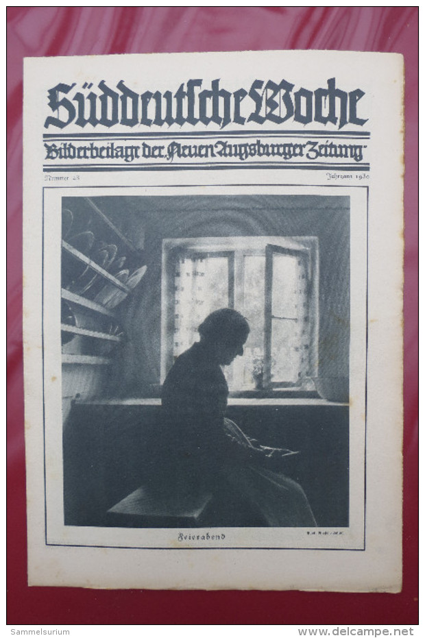 "Süddeutsche Woche" Bilderbeilage der Neuen Augsburger Zeitung, Ausgaben 2/1930 - 52/1930, in der orig. Sammelmappe