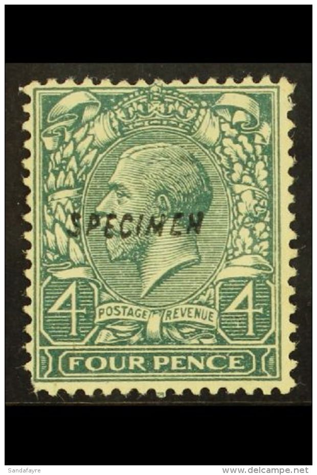 1913 4d Grey Green, SG 379, Bearing A Type 23 "SPECIMEN" Overprint, Mint With Short Corner Perf  For More Images,... - Sin Clasificación