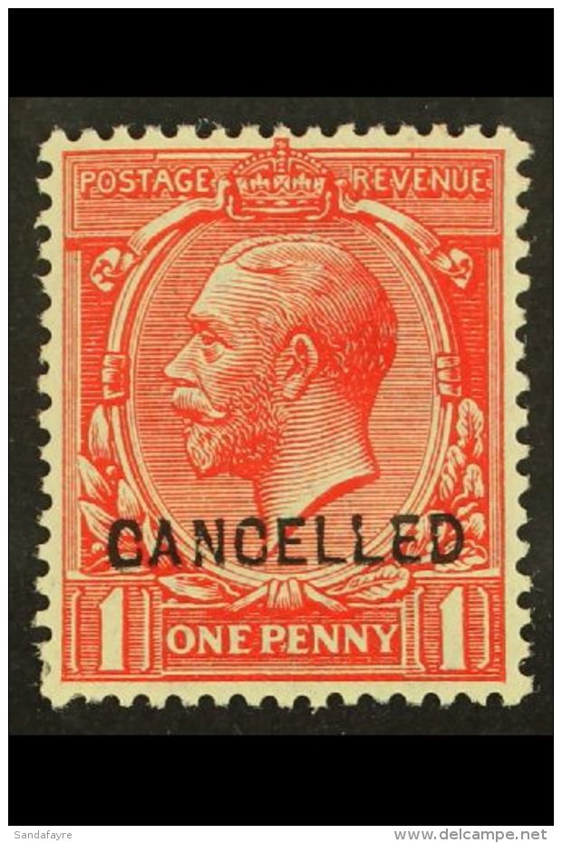 1912 1d Bright Scarlet, SG 357, An Attractive Example Bearing A Type 24 "CANCELLED" Overprint, Spec Cat N16w, Very... - Non Classificati