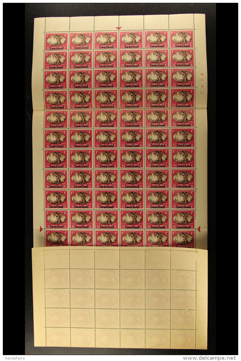 1945 Victory Set, SG 39/41, In COMPLETE SHEETS OF SIXTY PAIRS. Some Positional Varieties Including 1d "Barbed... - Swaziland (...-1967)