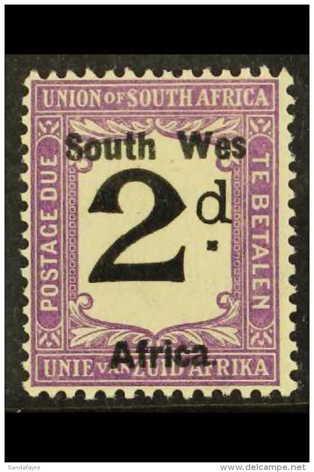 POSTAGE DUE 1923 2d Black And Violet Single Stamp With "WES" For "WEST" Error Of Overprint, SG D3a, Very Fine... - Africa Del Sud-Ovest (1923-1990)