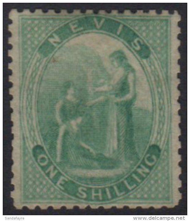 1862 1s Green Perf 13 SG 8 (position 1), An Attractive Unused Example With Good Colur And Unusually Good Perfs. ... - San Cristóbal Y Nieves - Anguilla (...-1980)