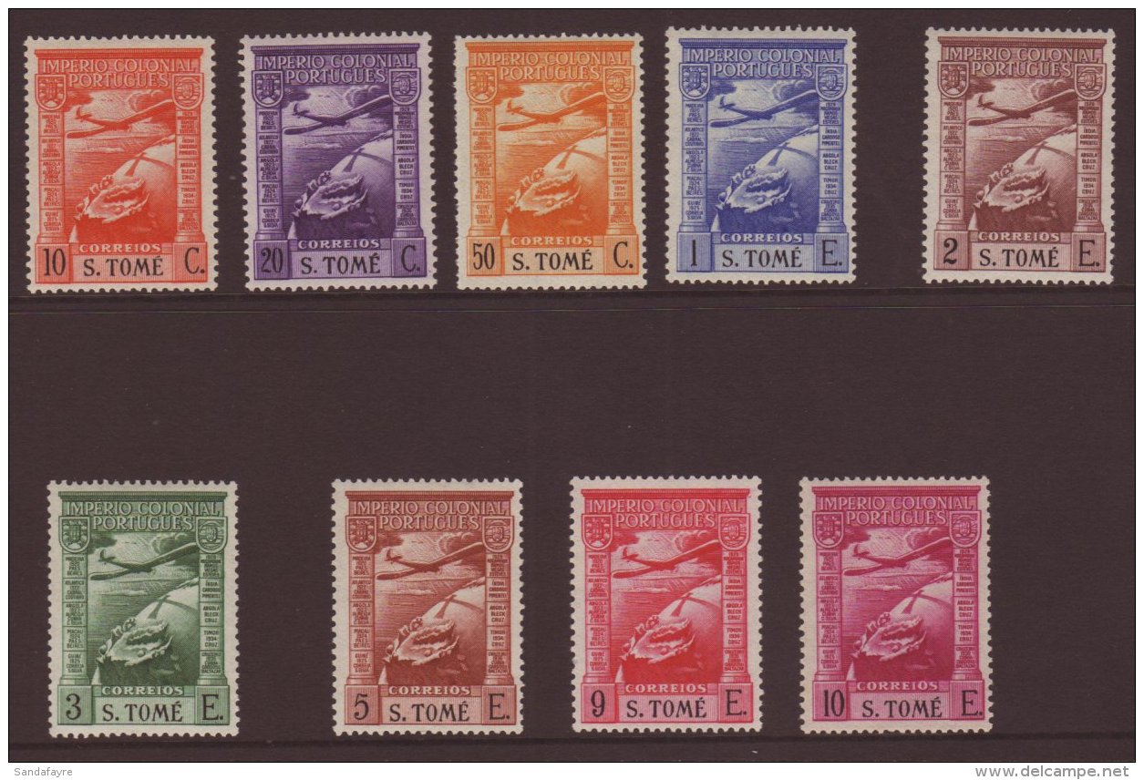 ST THOMAS AND PRINCE ISLAND 1938 AIR Complete Set, Afinsa 1/9, Superb Lightly Hinged Mint, Hardly Detectable.... - Altri & Non Classificati