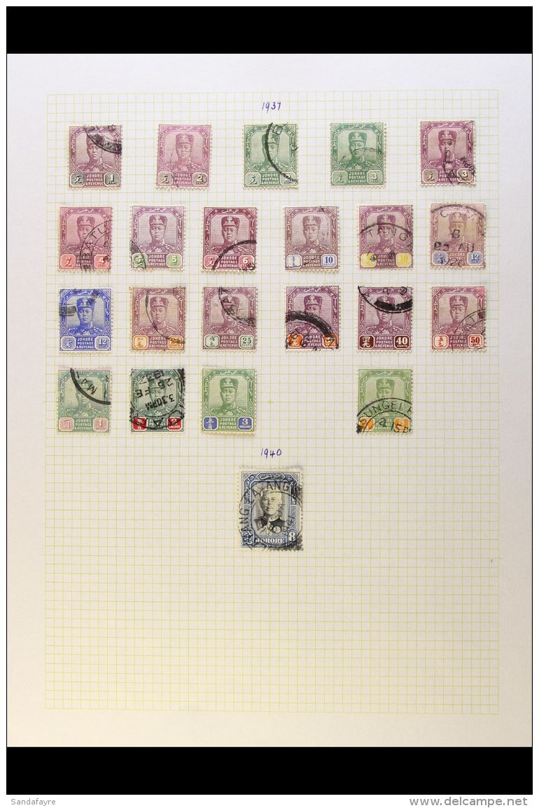 JOHORE 1922-1955 All Different Fresh Mint Or Fine Used Collection On Leaves. Note 1922-41 Set To $3, Plus $5 Used;... - Otros & Sin Clasificación