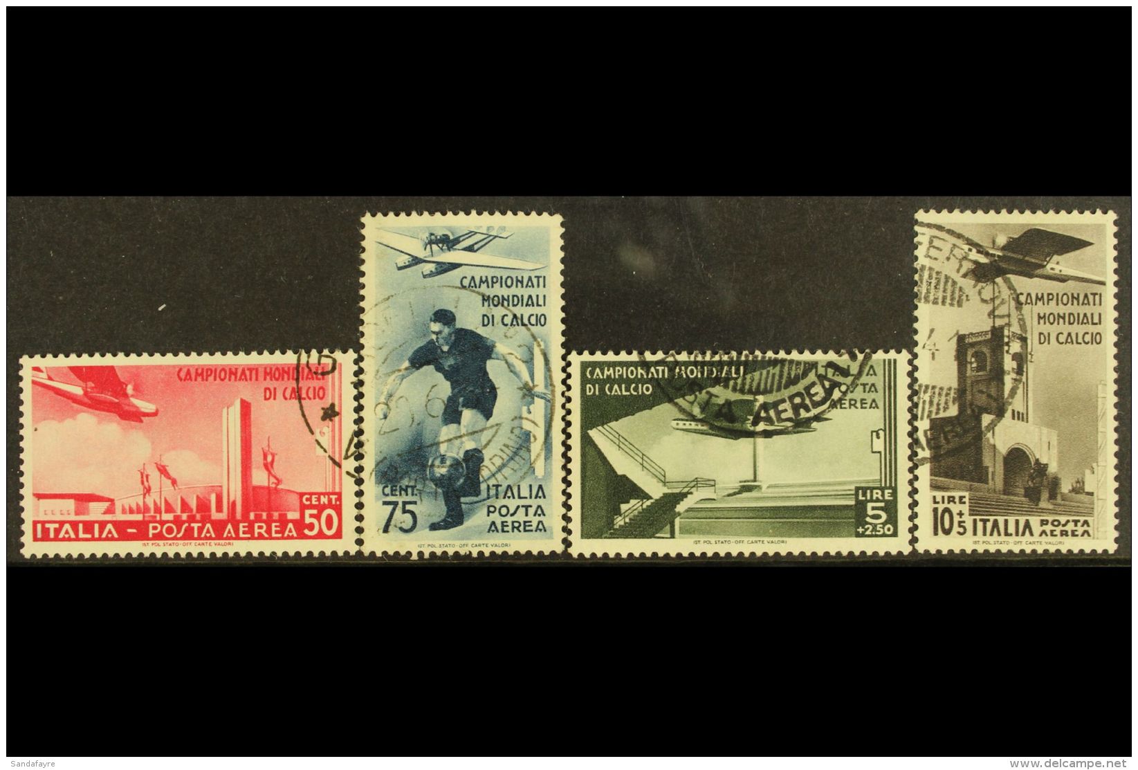 1934 World Soccer Championships, Air Set, Sass S1513, Very Fine Used. Cat &euro;1550 (&pound;1170) (4 Stamps) For... - Non Classificati