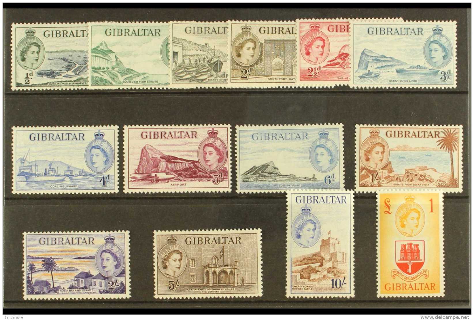 1953-59 Definitives Complete Set, SG 145/58, Very Fine Mint, Most Stamps Including All The Top Values Never... - Gibilterra