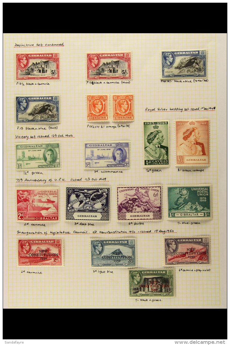 1937-51 EXTENSIVE KGVI VERY FINE MINT COLLECTION Neatly Presented On Written Up Pages. Includes 1938-51 Pictorial... - Gibilterra