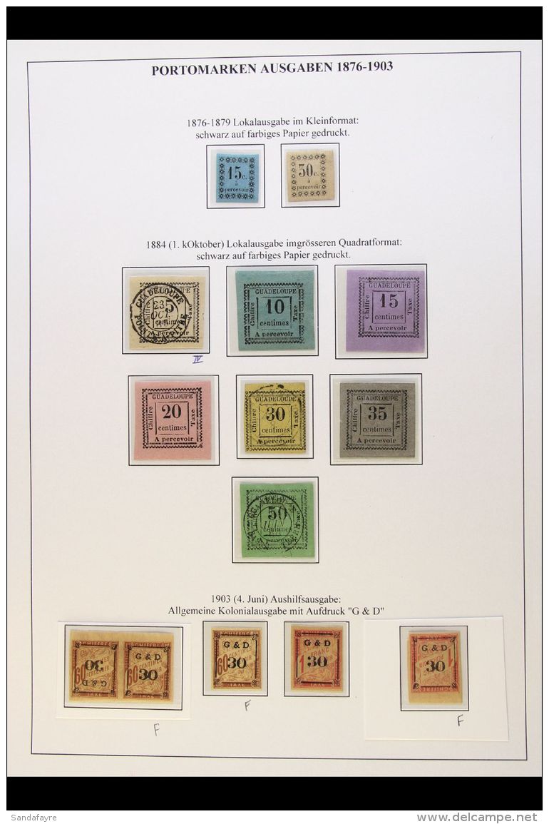 GUADELOUPE POSTAGE DUES 1879-1903 Attractive Collection In Hingeless Mounts On A Page, Inc 1879 15c Mint &amp; 30c... - Altri & Non Classificati