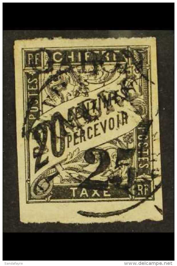 GABON 1889 "25" On 20c Black, Yvert 13 (SG 13), Very Fine Used, Signed Brun. For More Images, Please Visit... - Other & Unclassified