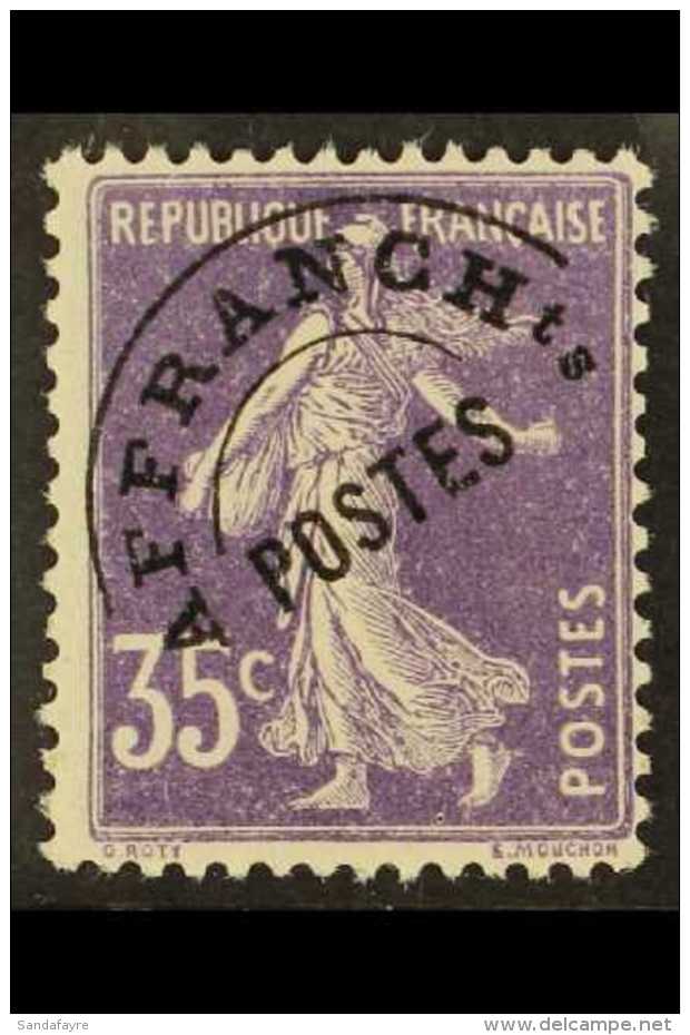 PRECANCELS (PREOBLITERES) 1922-47 35c Violet (Sower/full Background), Yvert 62, Never Hinged Mint For More Images,... - Other & Unclassified