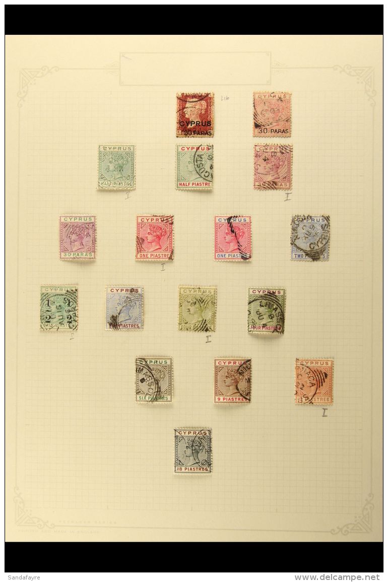 1881-1960 FINE USED COLLECTION On Leaves, ALL DIFFERENT, Inc 1881 30pa On 1d, 1882-86 To 30pa, 4pi &amp; 12pi,... - Other & Unclassified