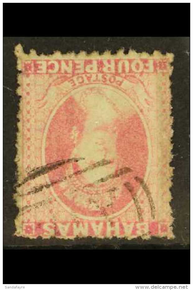 1863-77 4d Bright Rose WATERMARK INVERTED Variety, SG 26w, Finely Used, Minor Soiling, Scarce. For More Images,... - Otros & Sin Clasificación