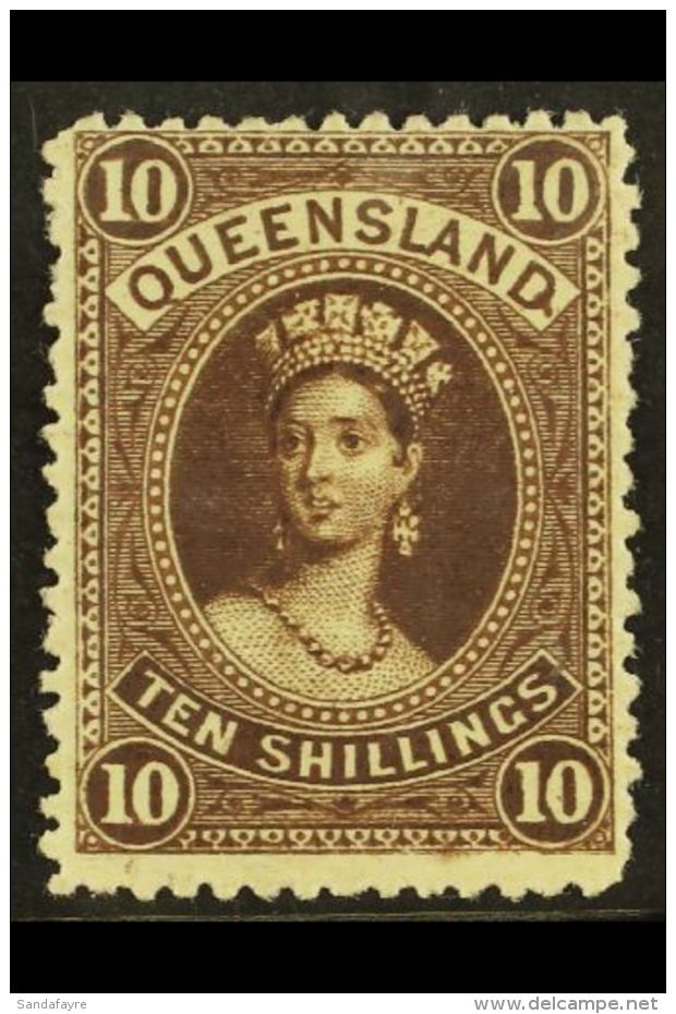 QUEENSLAND 1895 10s Brown On Thick Paper, SG 160, Mint With Light Gum Bend, Fresh. For More Images, Please Visit... - Altri & Non Classificati