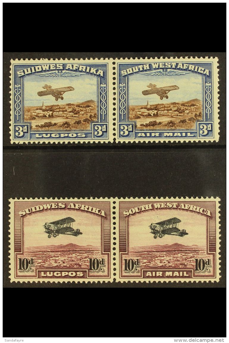 1931 AIR 3d &amp; 10d, SG 86/87, Horiz Pairs VFM. (2) For More Images, Please Visit... - Africa Del Sud-Ovest (1923-1990)