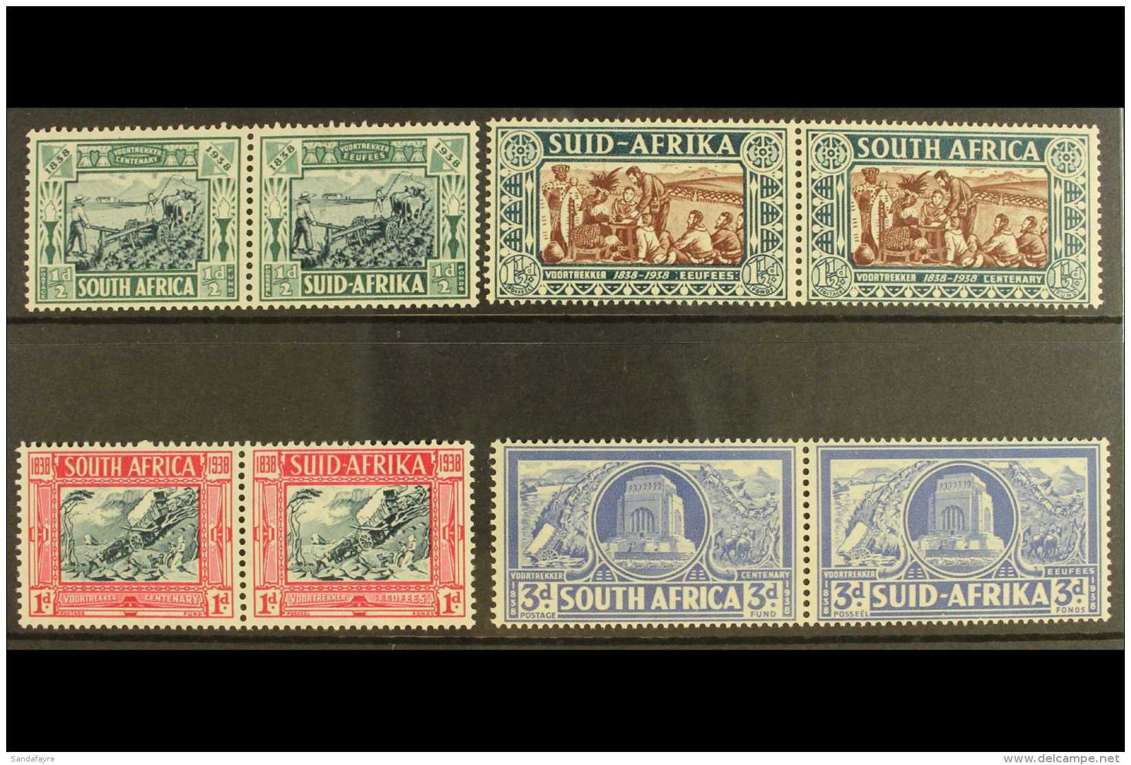 1938 Voortrekker Cent. Memorial Fund Set, SG 76/9 NHM (4 Pairs) For More Images, Please Visit... - Non Classificati