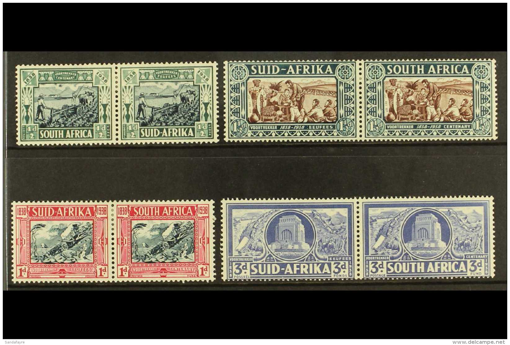 1938 Voortrekker Centenary Set, SG 76/9, Fine Mint (4 Pairs) For More Images, Please Visit... - Non Classificati