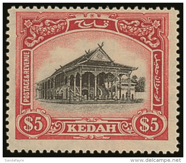 KEDAH 1921-32 $5 Black &amp; Deep Carmine, SG 40 VFM For More Images, Please Visit... - Altri & Non Classificati