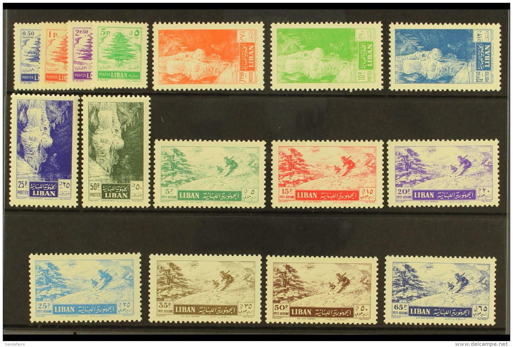 1955 (March) Complete Set Inc Airs, SG 510/25, NHM Fresh (16) For More Images, Please Visit... - Libano