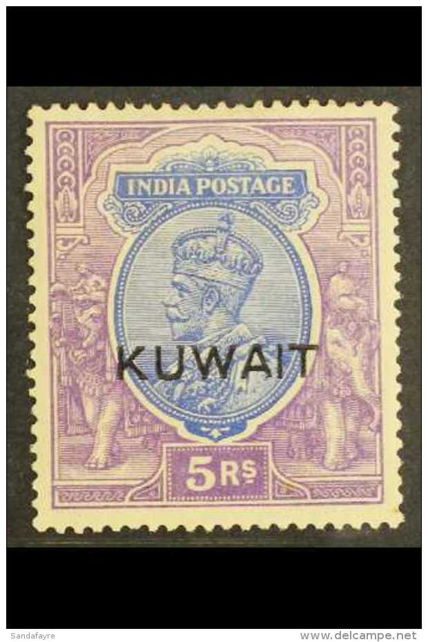 1923-4 5r Ult &amp; Violet, Wmk Single Star, SG 14, M Tiny Hinge Thin For More Images, Please Visit... - Kuwait