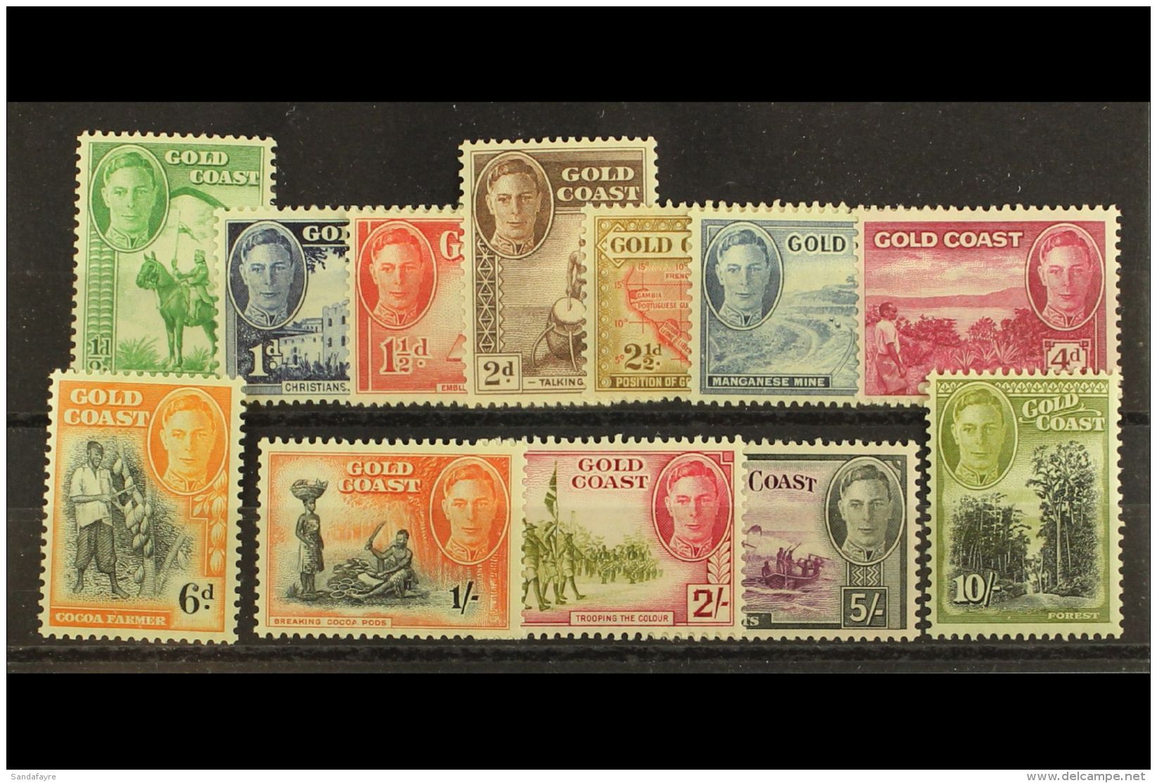 1948 Pictorial Definitive Set, SG 135/46, Fine Mint (12 Stamps) For More Images, Please Visit... - Goldküste (...-1957)