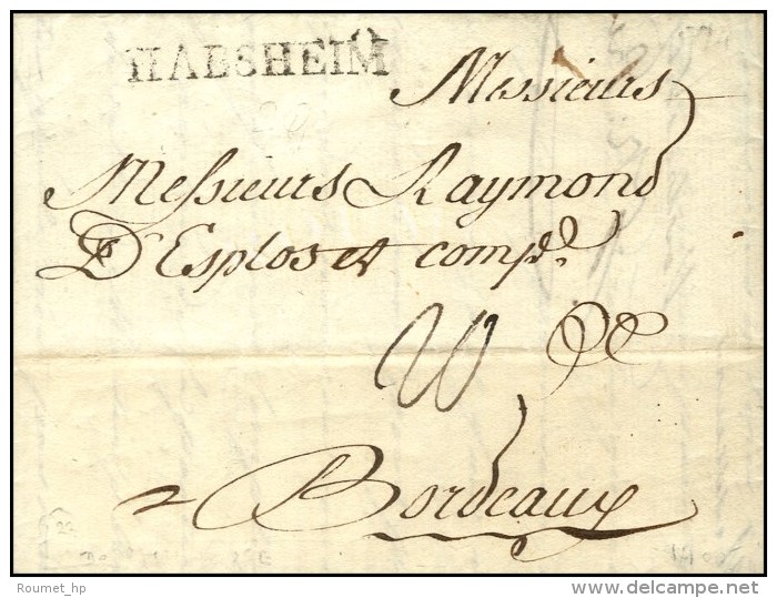 HABSHEIM (L N° 1) Sur Lettre Avec Texte Daté De Mulhouse. 1774. (cote : 650). - TB / SUP. - R. - 1701-1800: Precursores XVIII