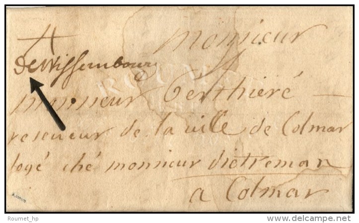 ' De Wissembourg ' Sur Lettre Avec Texte Daté ' Lauterbourg ' Pour Colmar. 1711. (cote : 380). - TB. - 1701-1800: Precursores XVIII