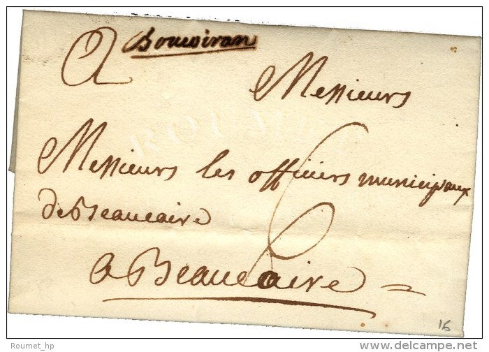 Boucouiran (L. N° 1) Sur Lettre Pour Beaucaire. 1790. - TB. - 1701-1800: Precursores XVIII