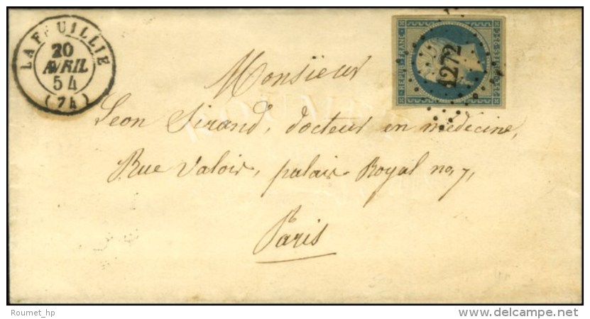 PC 1272 / N° 10 (belles Marges) Càd T 15 LA FEUILLIE (74) Sur Lettre Avec Texte Daté De Fleury La... - 1852 Luis-Napoléon
