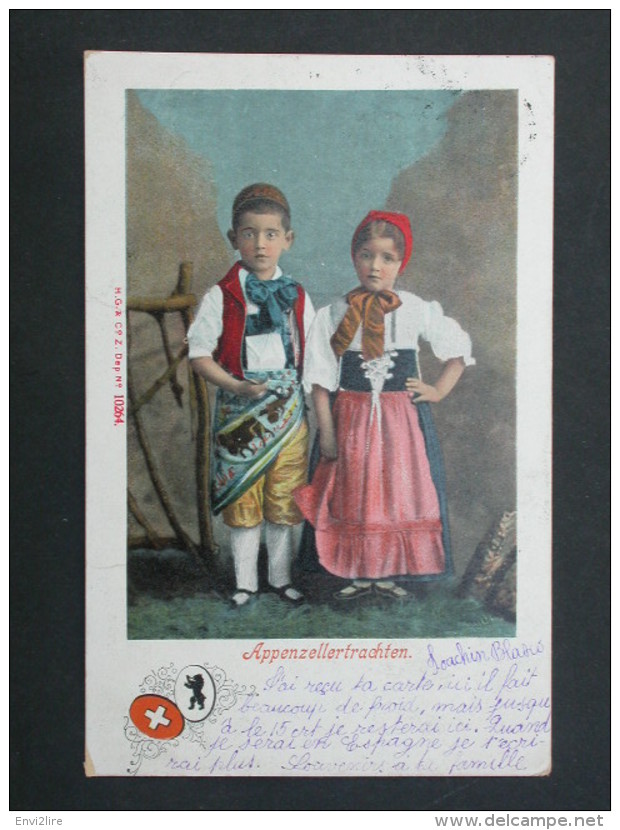 Ref5291 NIK CPA Couple D'enfants En Costume Folklorique - Appenzellertrachten - Suisse - Europe