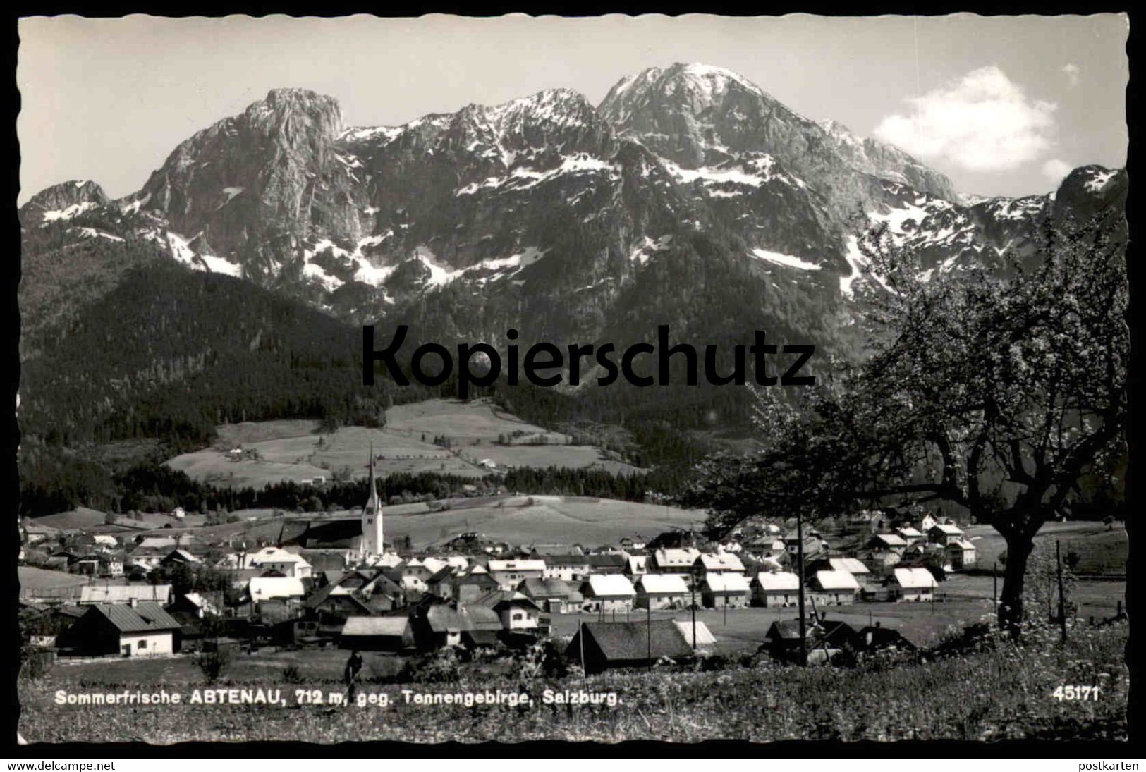 ÄLTERE POSTKARTE SOMMERFRISCHE ABTENAU 712 METER GEGEN TENNENGEBIRGE SALZBURG Cpa Postcard AK Ansichtskarte - Abtenau