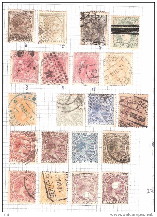 ESPANA / Espagne / SPAIN 1870- 1889, Collection Entre Yvert N° 110 Et 209 , Neufs Et Obl , Cote 37 Euros, TB - Collections