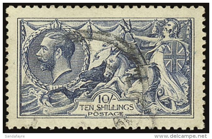 1915 10s Blue, DeLaRue Seahorse, SG 412, Superb Used, Well Centered With Good Colour And Light Cds Cancel. Apex... - Non Classés